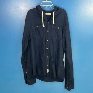 Dark Blue Hooded Buttom from Hollister
